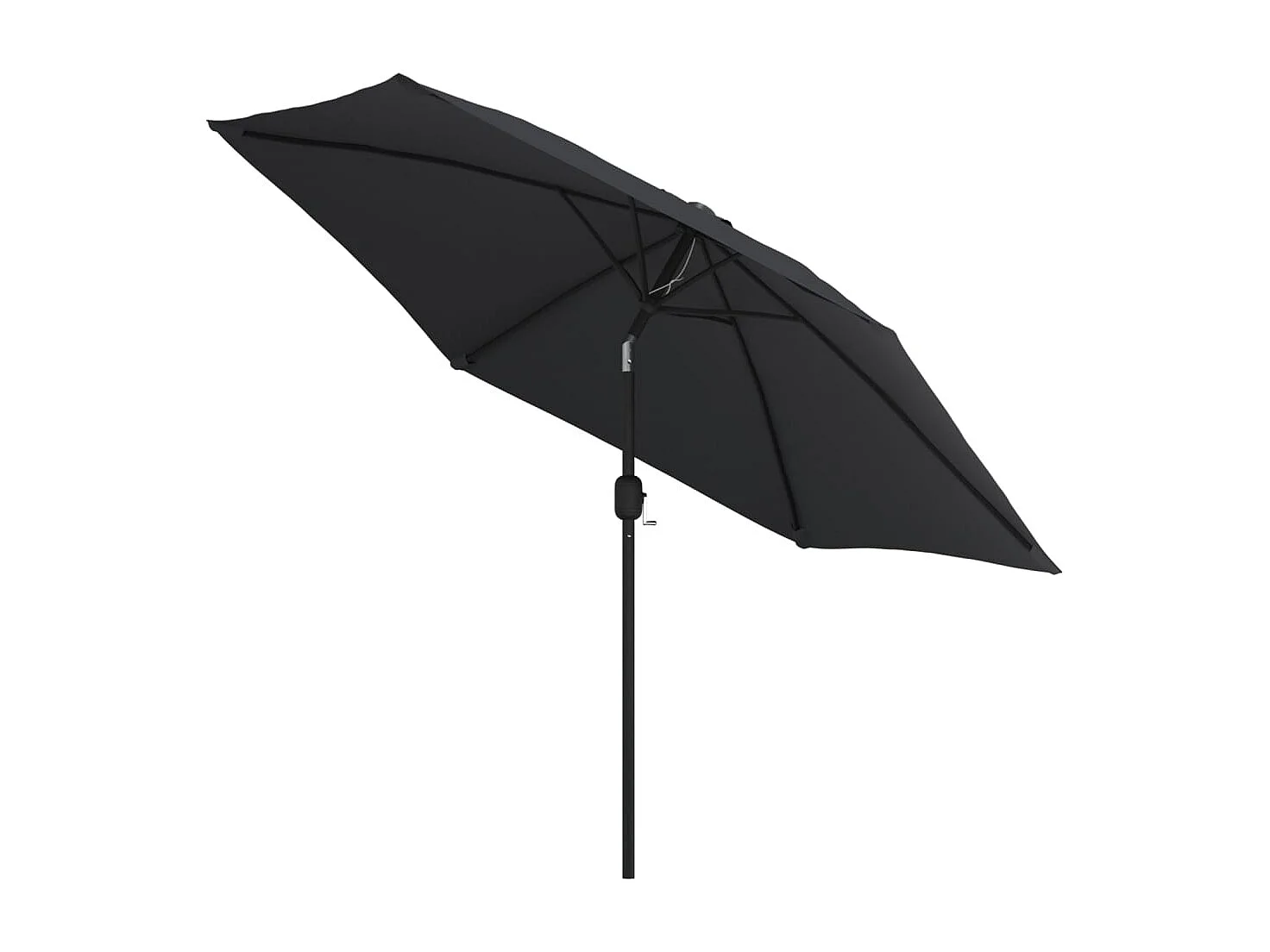 Arabella  Parasol d'extérieur avec lumières LED et mât en acier Noir
