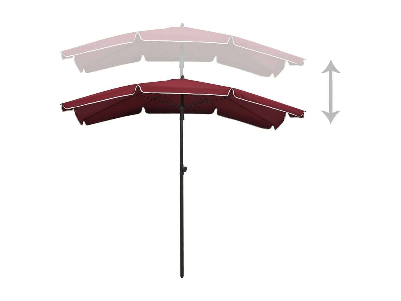 Seinäjoki  Parasol de jardin avec mât 200x130 cm rouge bordeaux