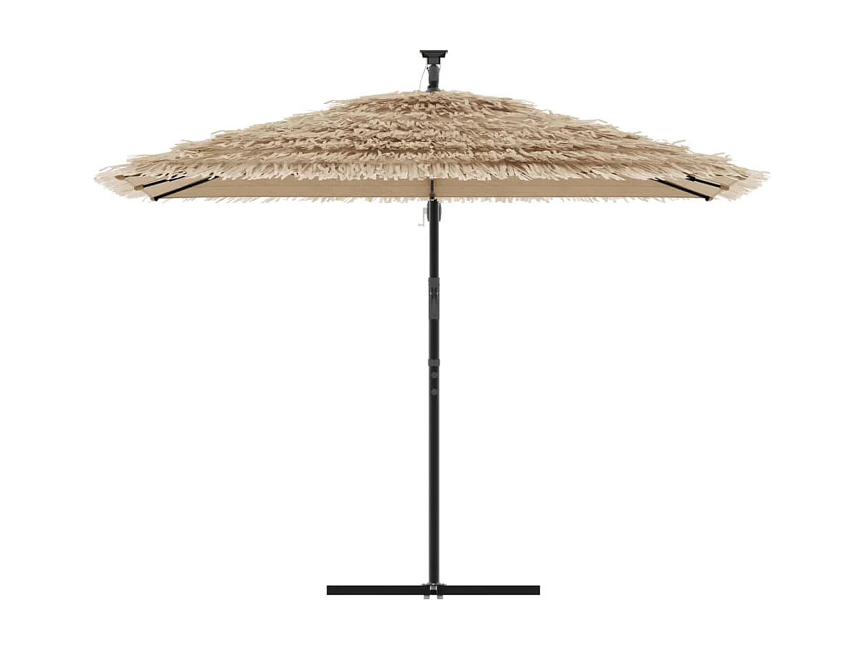 Zarvir  Parasol met LED's en stalen paal 290x290x238 cm bruin