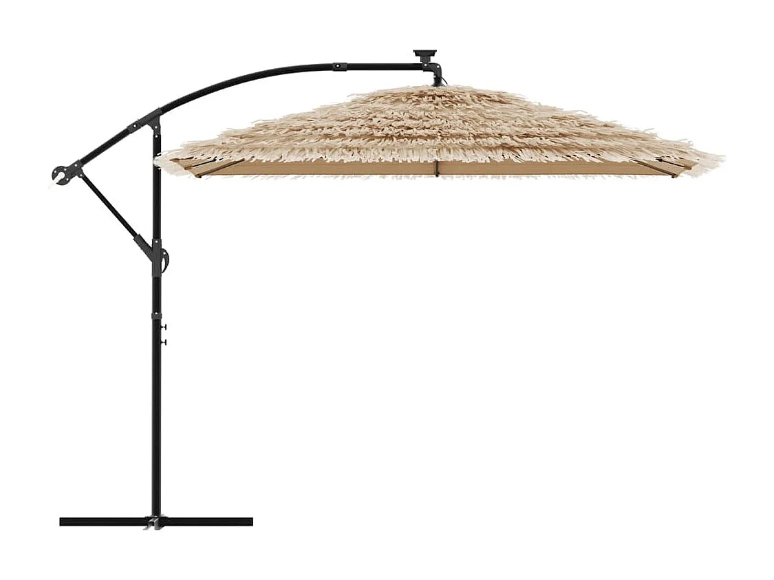 Zarvir  Parasol met LED's en stalen paal 290x290x238 cm bruin