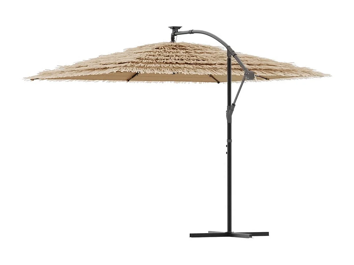 Zarvir  Parasol met LED's en stalen paal 290x290x238 cm bruin