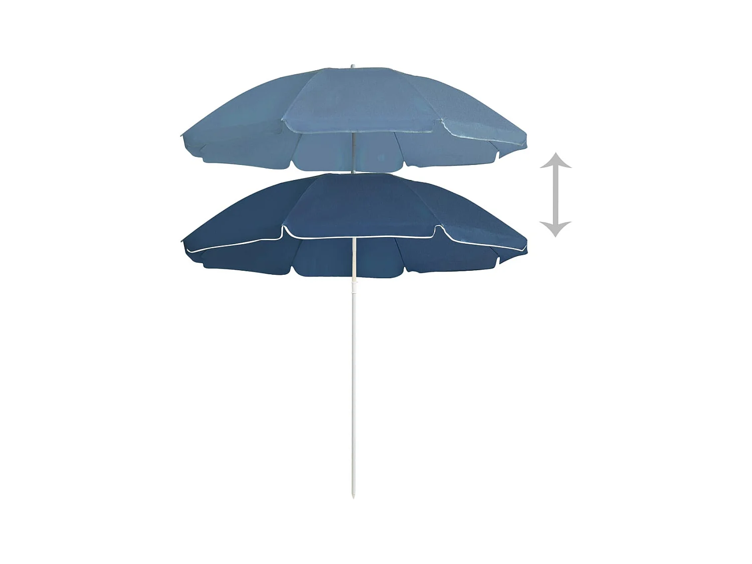 Ralina  Parasol de jardin avec mât en acier bleu 180 cm