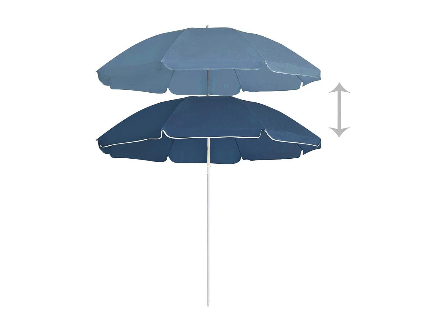 Ralina  Parasol de jardin avec mât en acier bleu 180 cm
