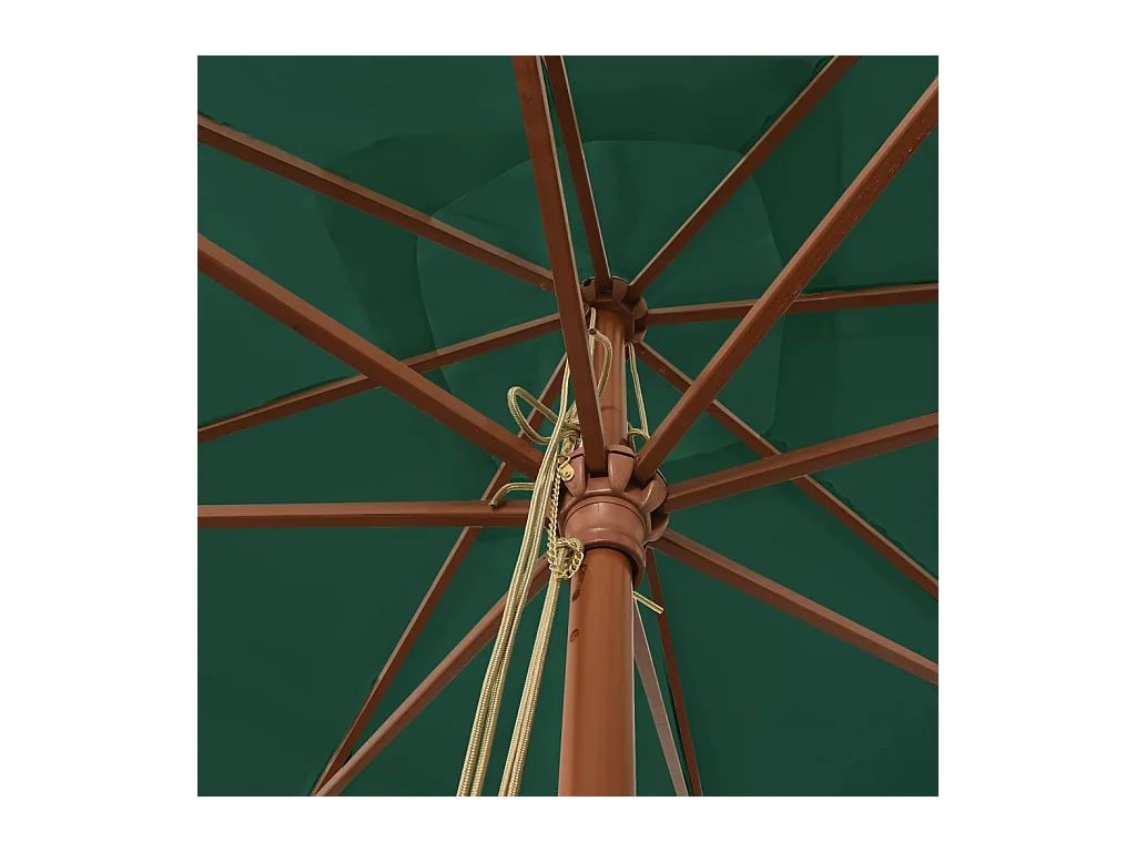 Varel  Parasol met houten paal 300x300x273 cm groen