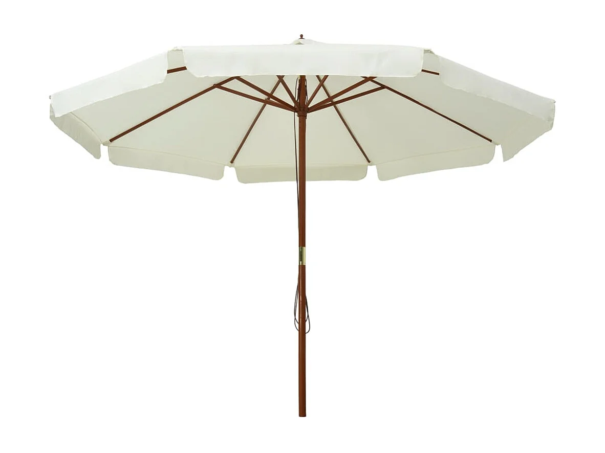 Eastvale  Parasol d'extérieur avec mât en bois 330 cm blanc sable