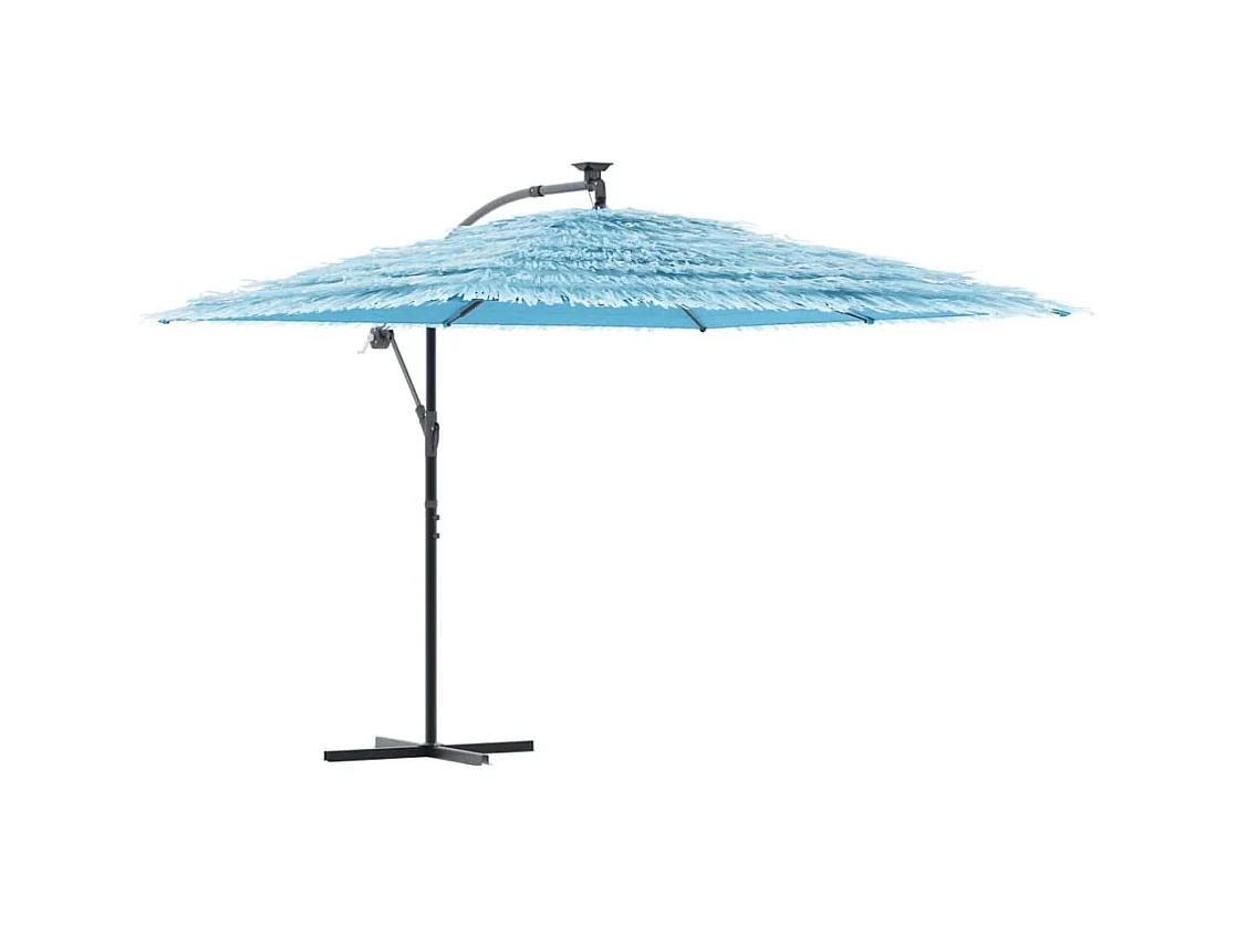 Beline  Parasol de jardin avec mât en acier bleu 290x290x238 cm