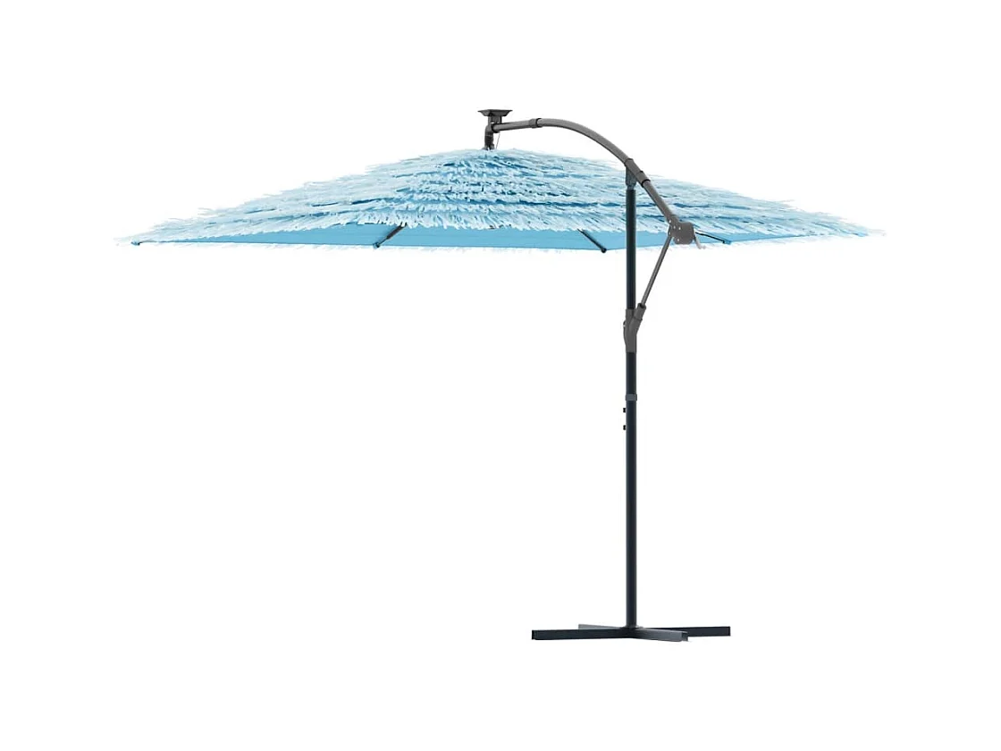 Beline  Parasol de jardin avec mât en acier bleu 290x290x238 cm