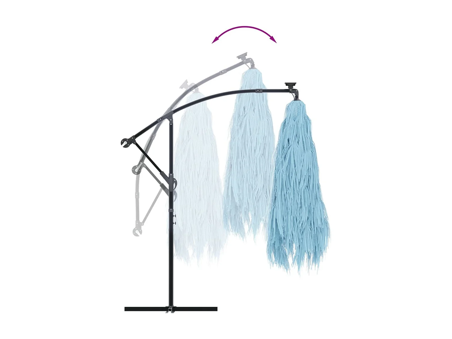 Beline  Parasol de jardin avec mât en acier bleu 290x290x238 cm