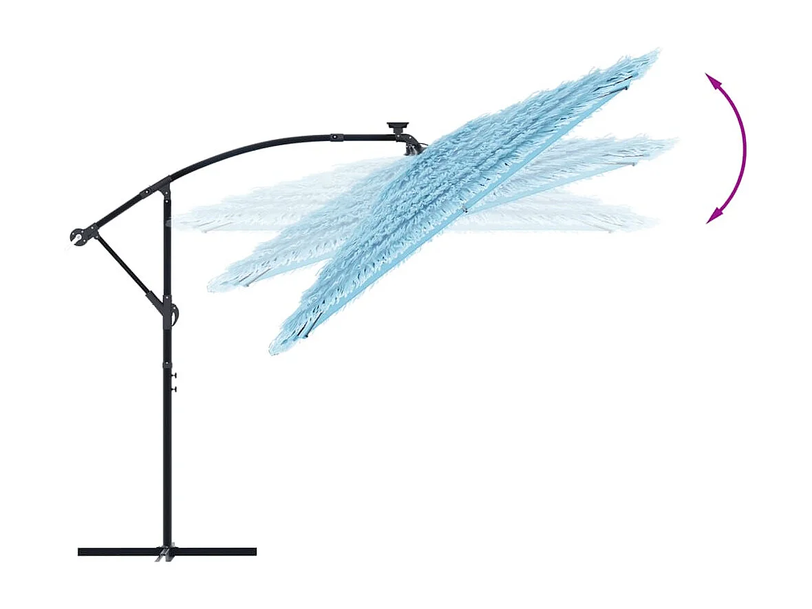 Beline  Parasol de jardin avec mât en acier bleu 290x290x238 cm