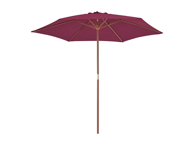 Inglewood  Parasol d'extérieur avec mât en bois 270 cm rouge bordeaux