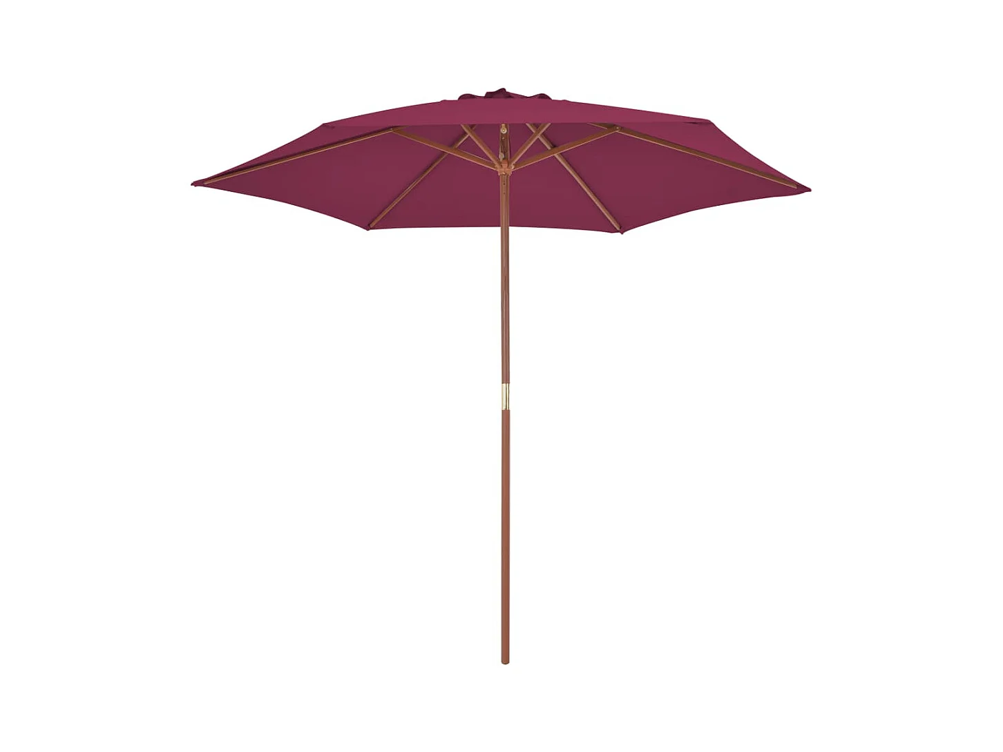 Inglewood  Parasol d'extérieur avec mât en bois 270 cm rouge bordeaux