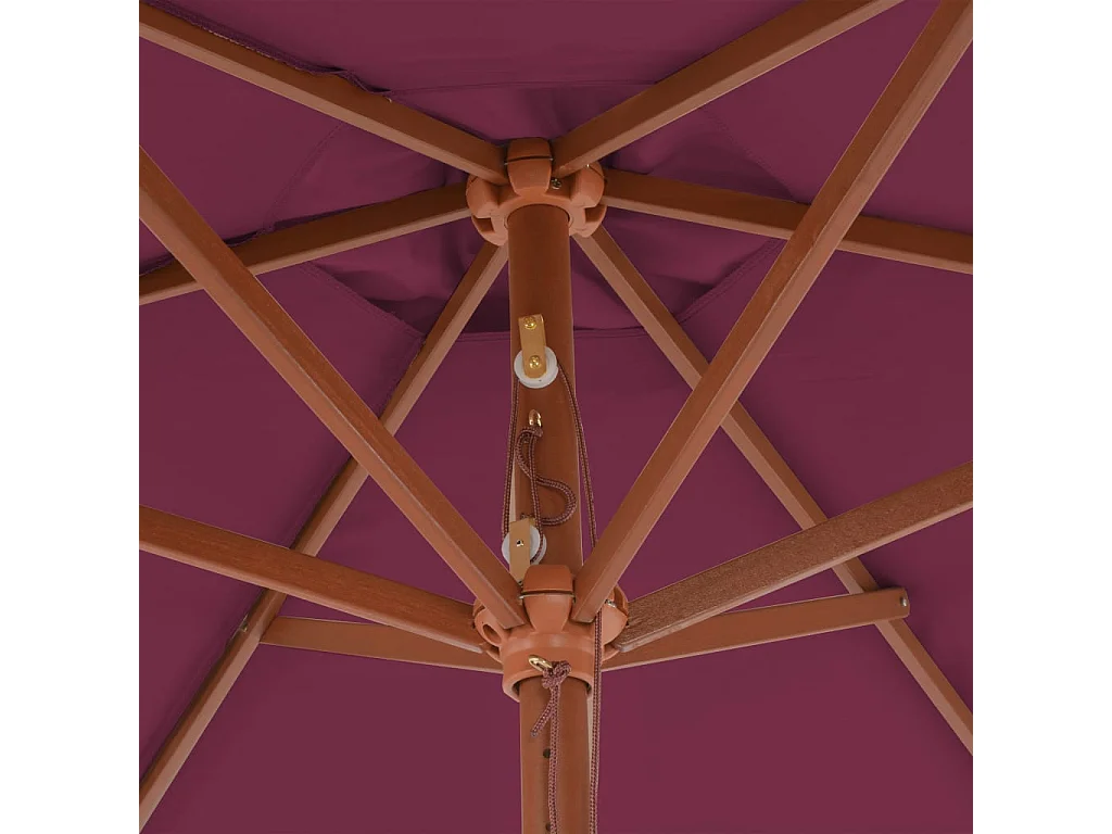 Inglewood  Parasol met houten paal 270 cm bordeauxrood