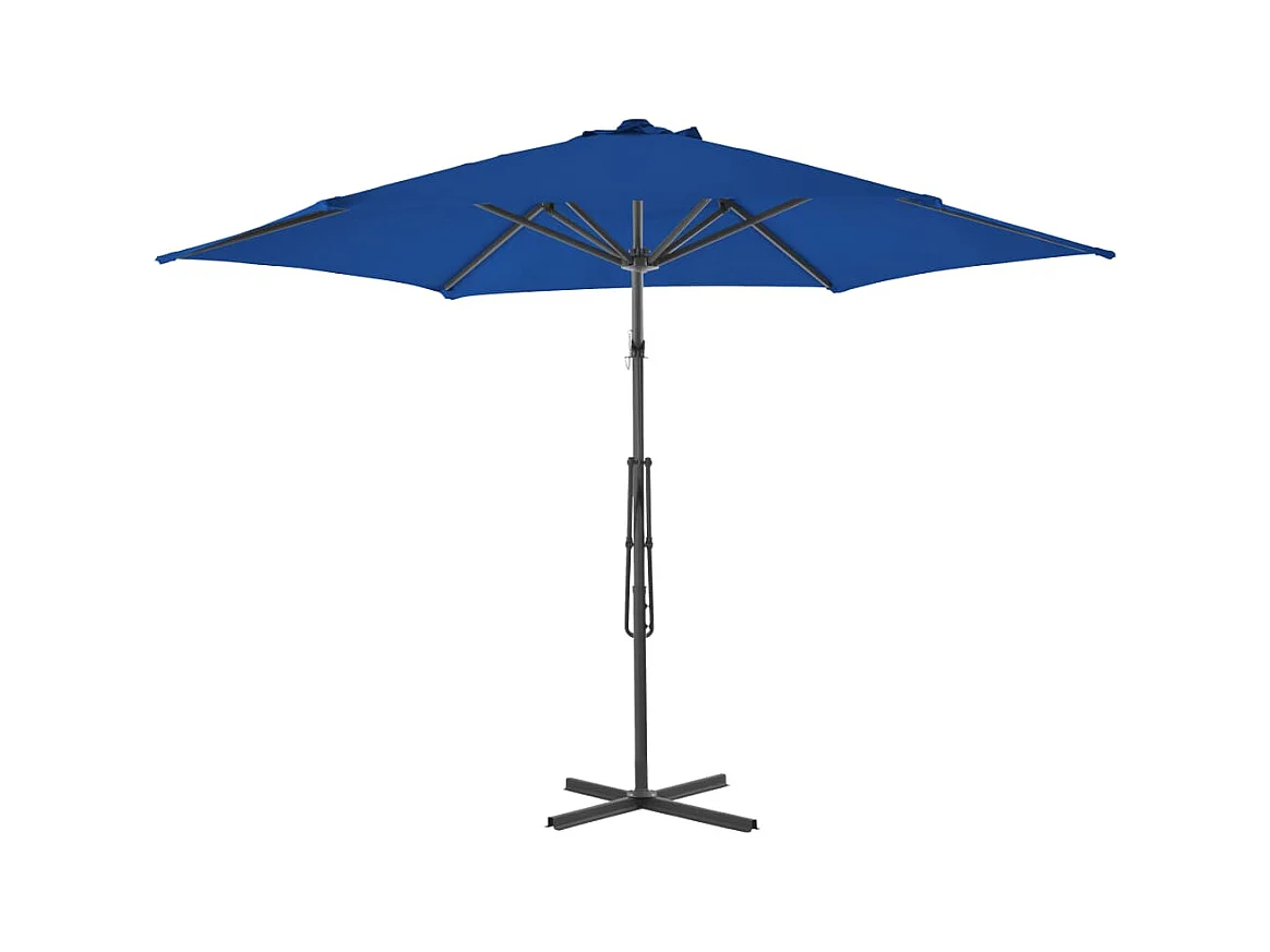 Clongullane  Parasol de jardin avec mât en acier bleu 300x230 cm