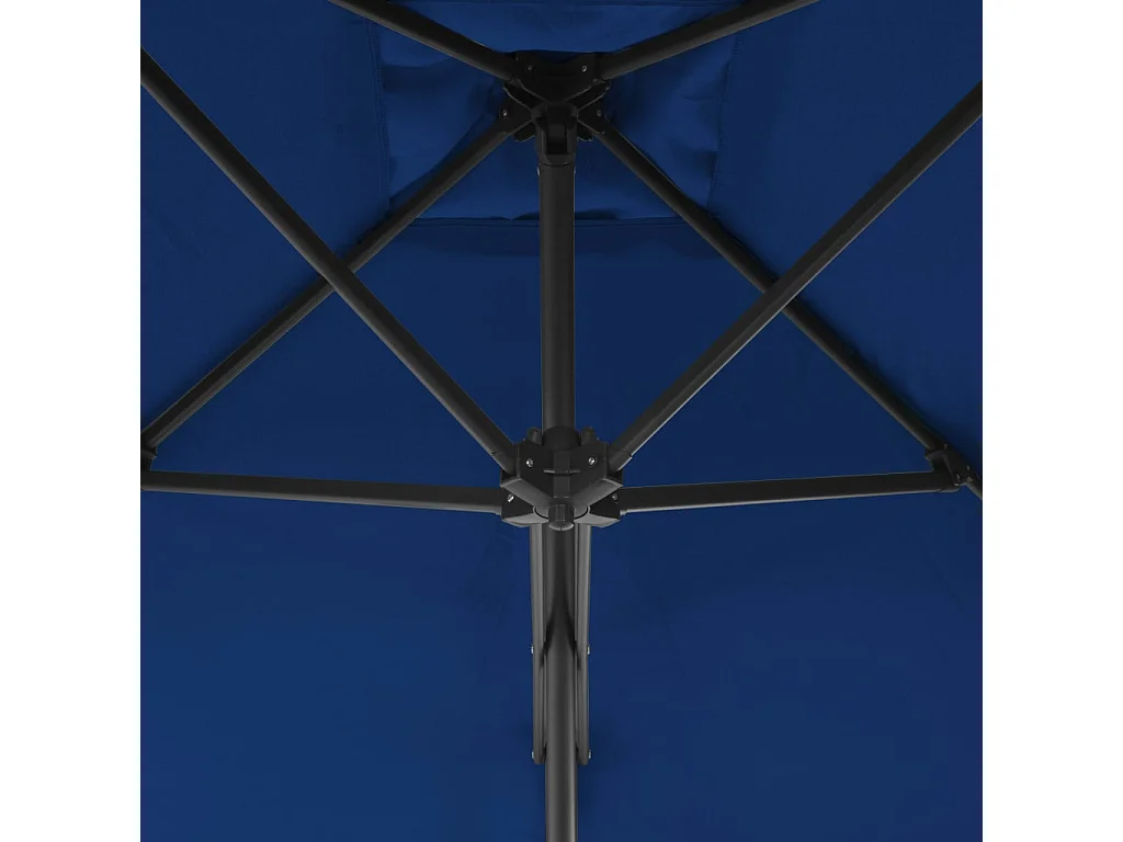 Clongullane  Parasol de jardin avec mât en acier bleu 300x230 cm