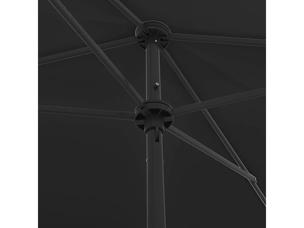 Roxanne  Parasol de plage noir 200x125 cm