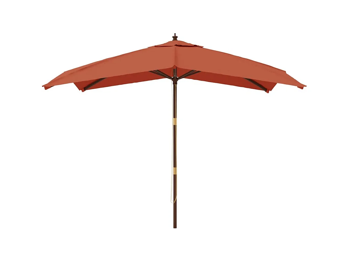 Varel  Parasol de jardin avec mât en bois terre cuite 300x300x273 cm