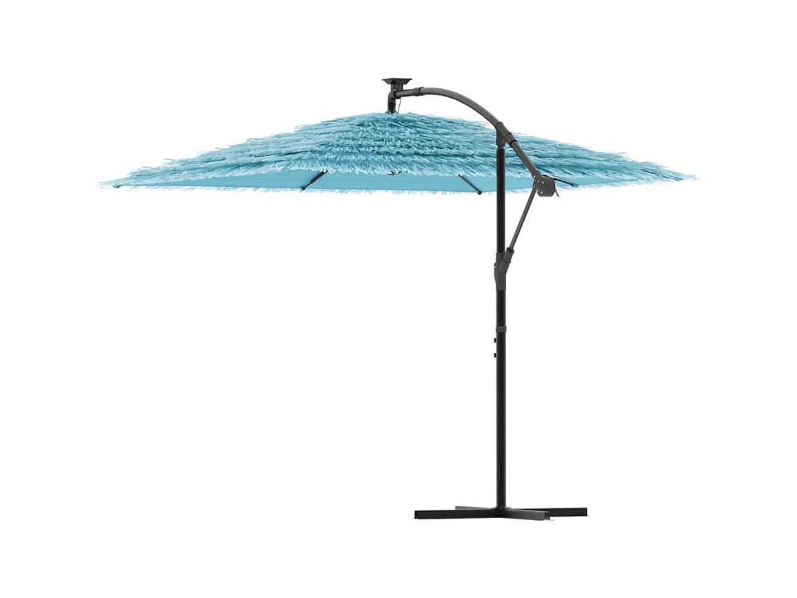 Beline  Parasol de jardin avec mât en acier bleu 246x246x230 cm