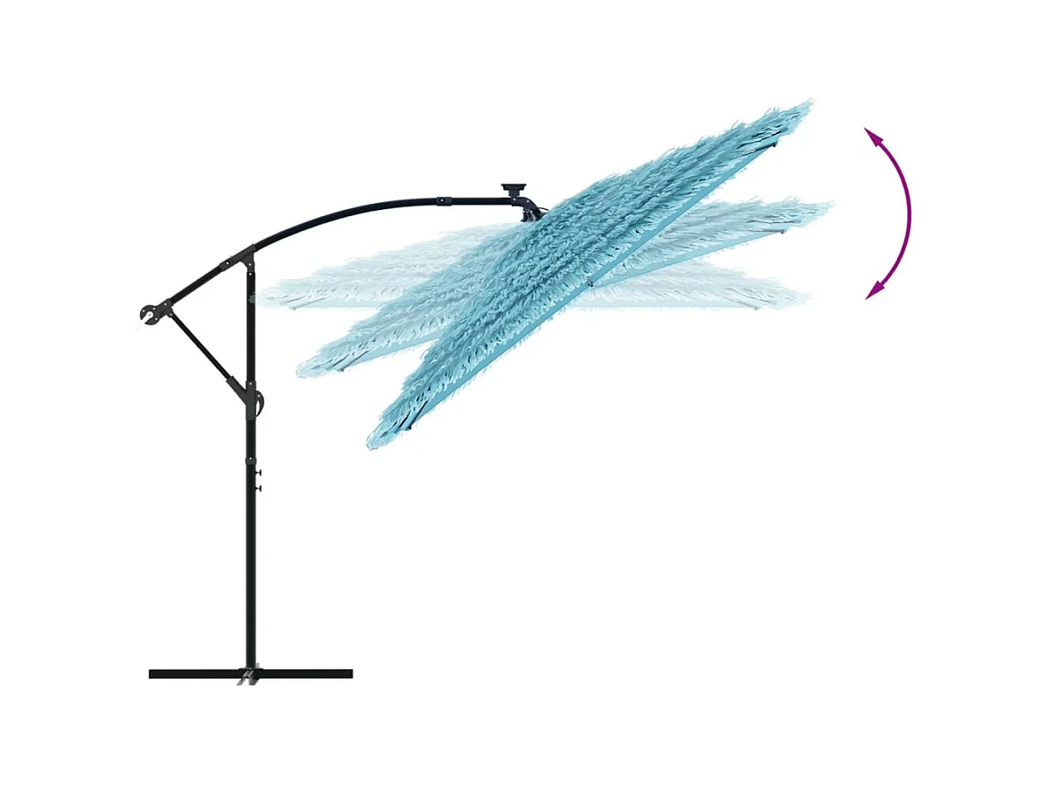 Beline  Parasol de jardin avec mât en acier bleu 246x246x230 cm