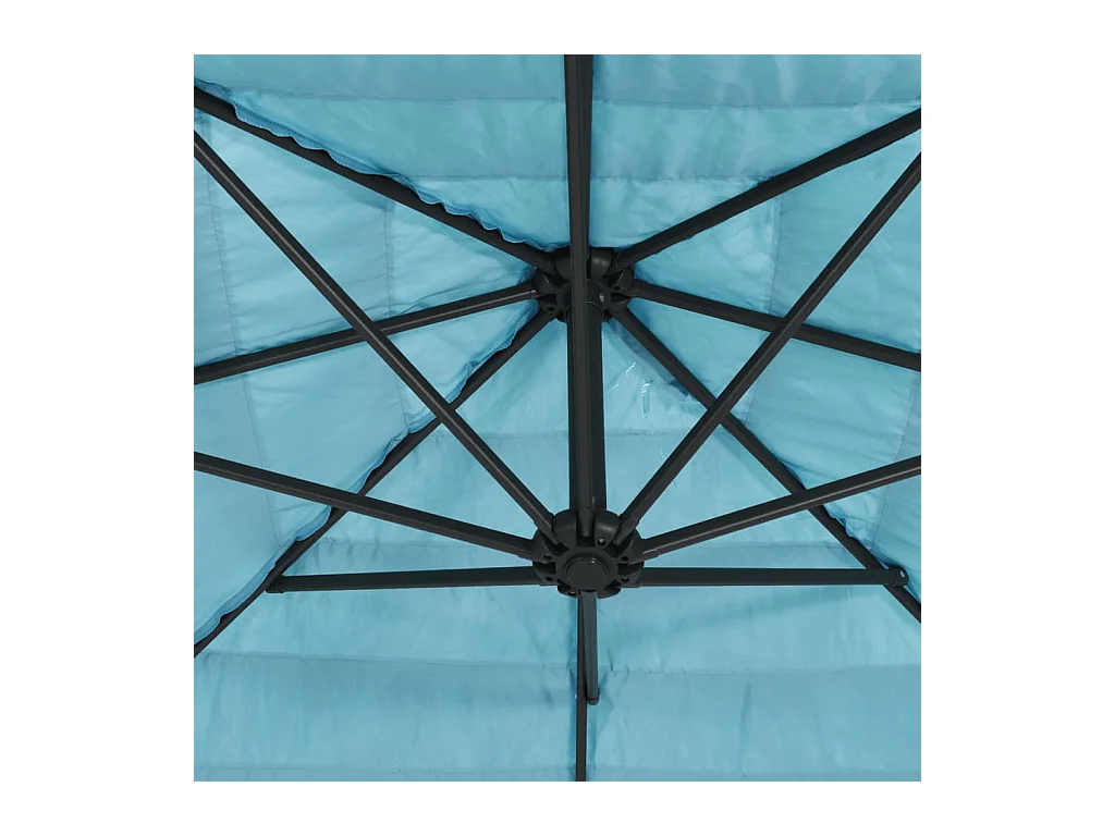 Beline  Parasol de jardin avec mât en acier bleu 246x246x230 cm