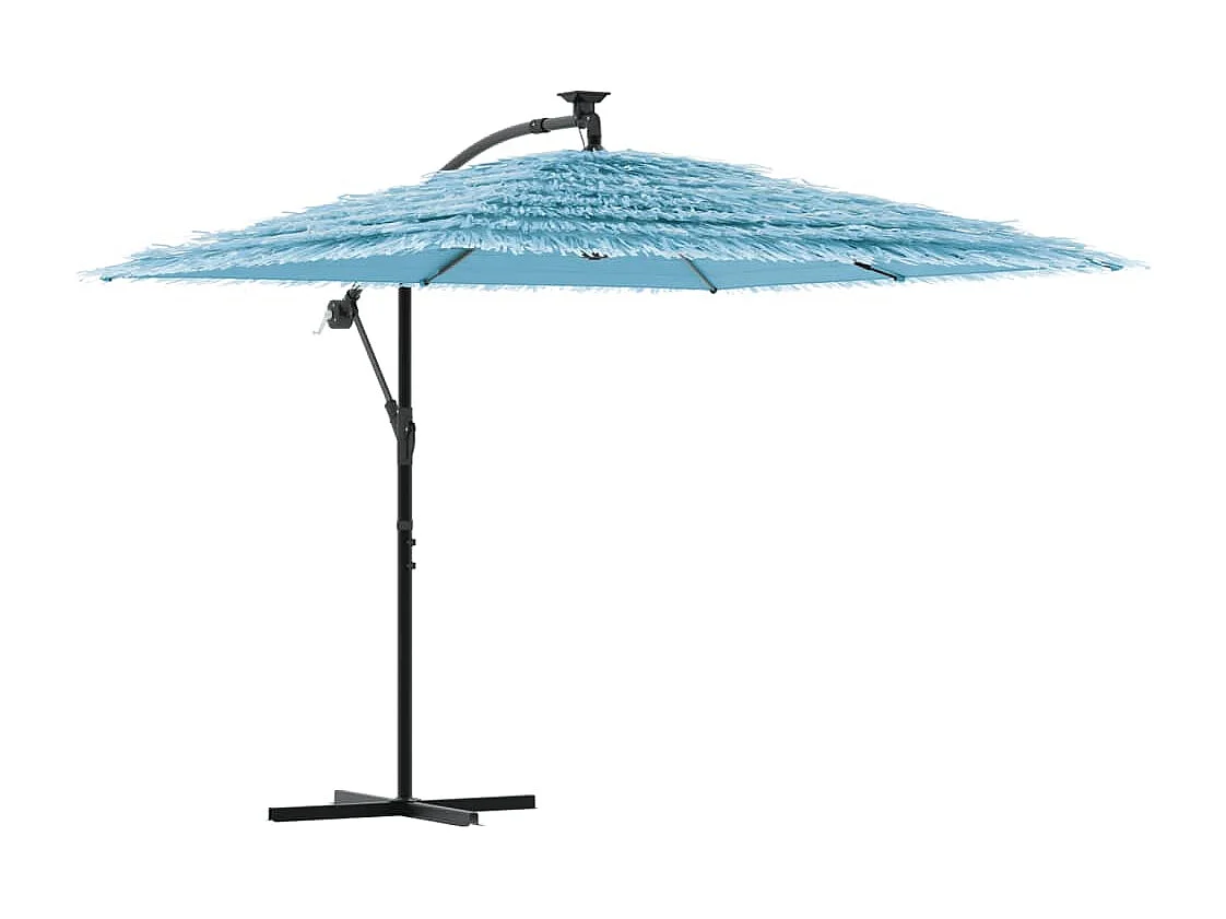 Beline  Parasol de jardin avec mât en acier bleu 246x246x230 cm