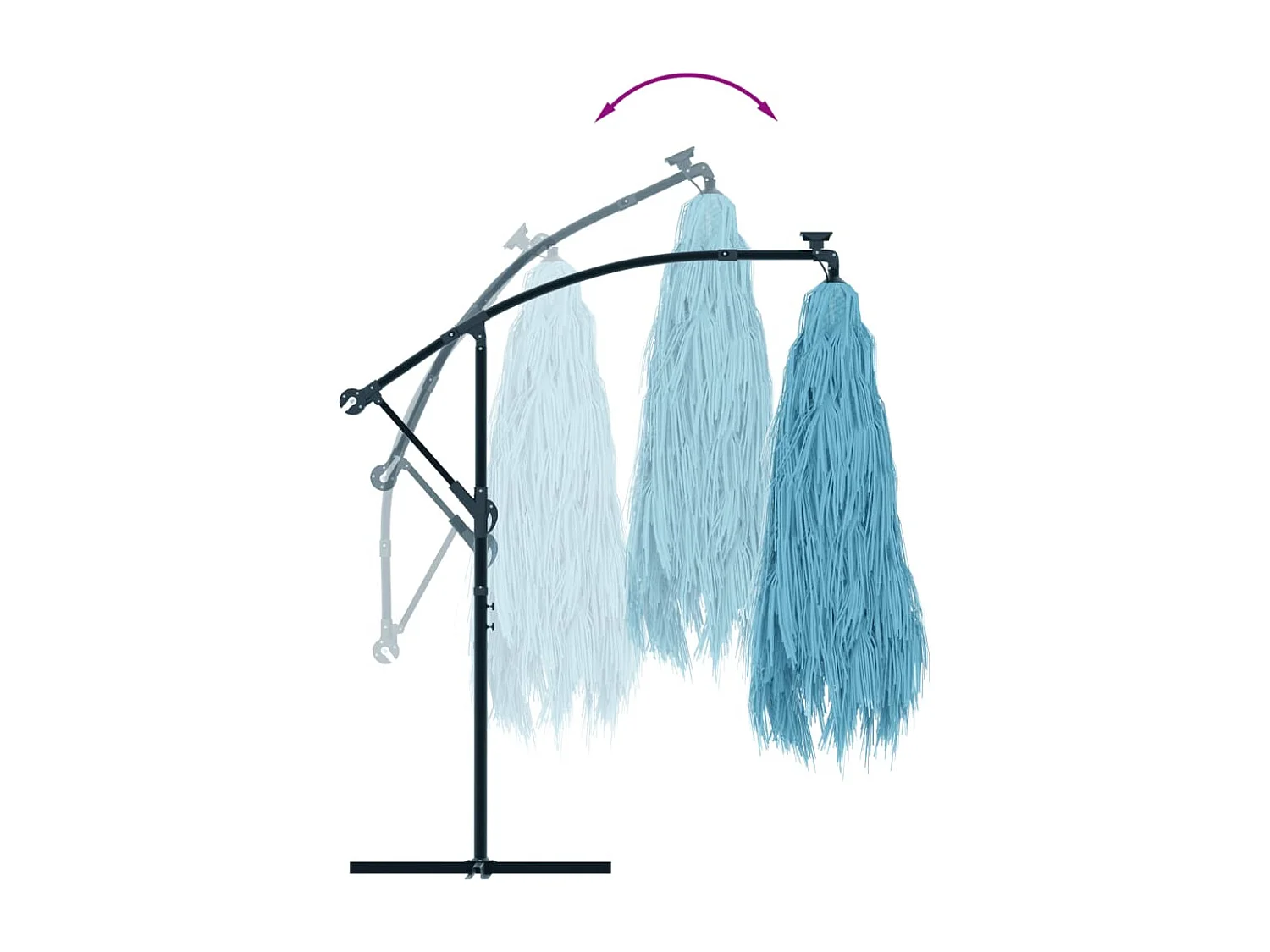 Beline  Parasol de jardin avec mât en acier bleu 246x246x230 cm