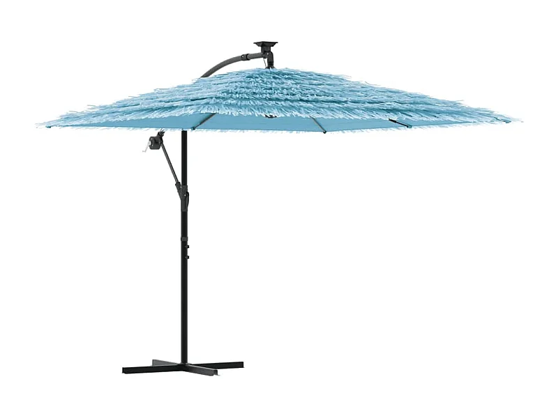 Beline  Parasol de jardin avec mât en acier bleu 246x246x230 cm