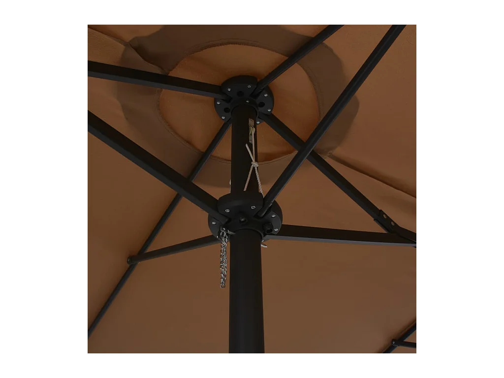 Kustaa  Sombrilla de jardín con palo de aluminio taupe 460x270 cm