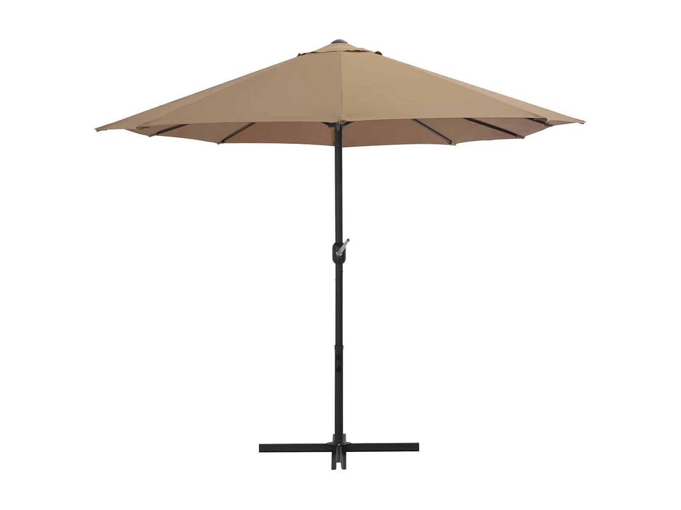 Kustaa  Parasol d'extérieur et poteau en aluminium 460x270 cm taupe