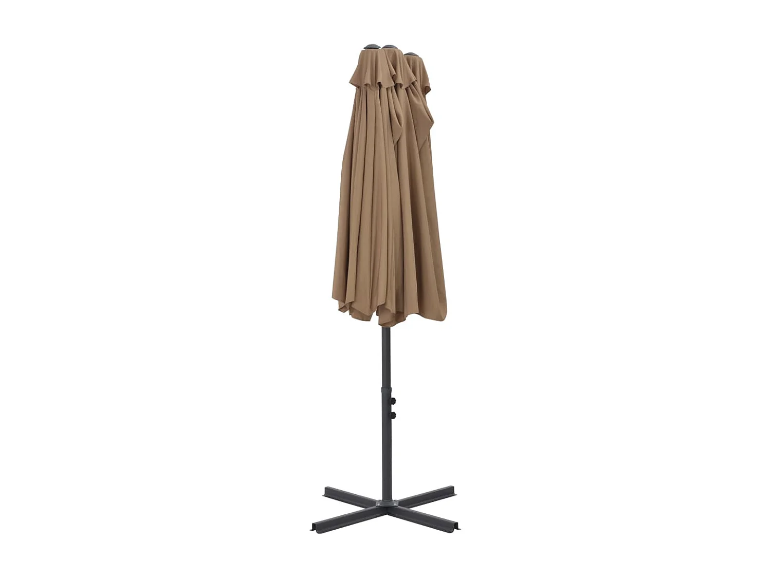 Kustaa  Parasol d'extérieur et poteau en aluminium 460x270 cm taupe