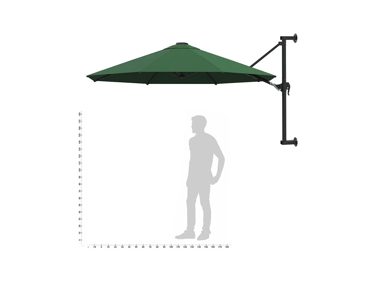 Berkeley  Parasol mural avec mât métallique 300 cm Vert