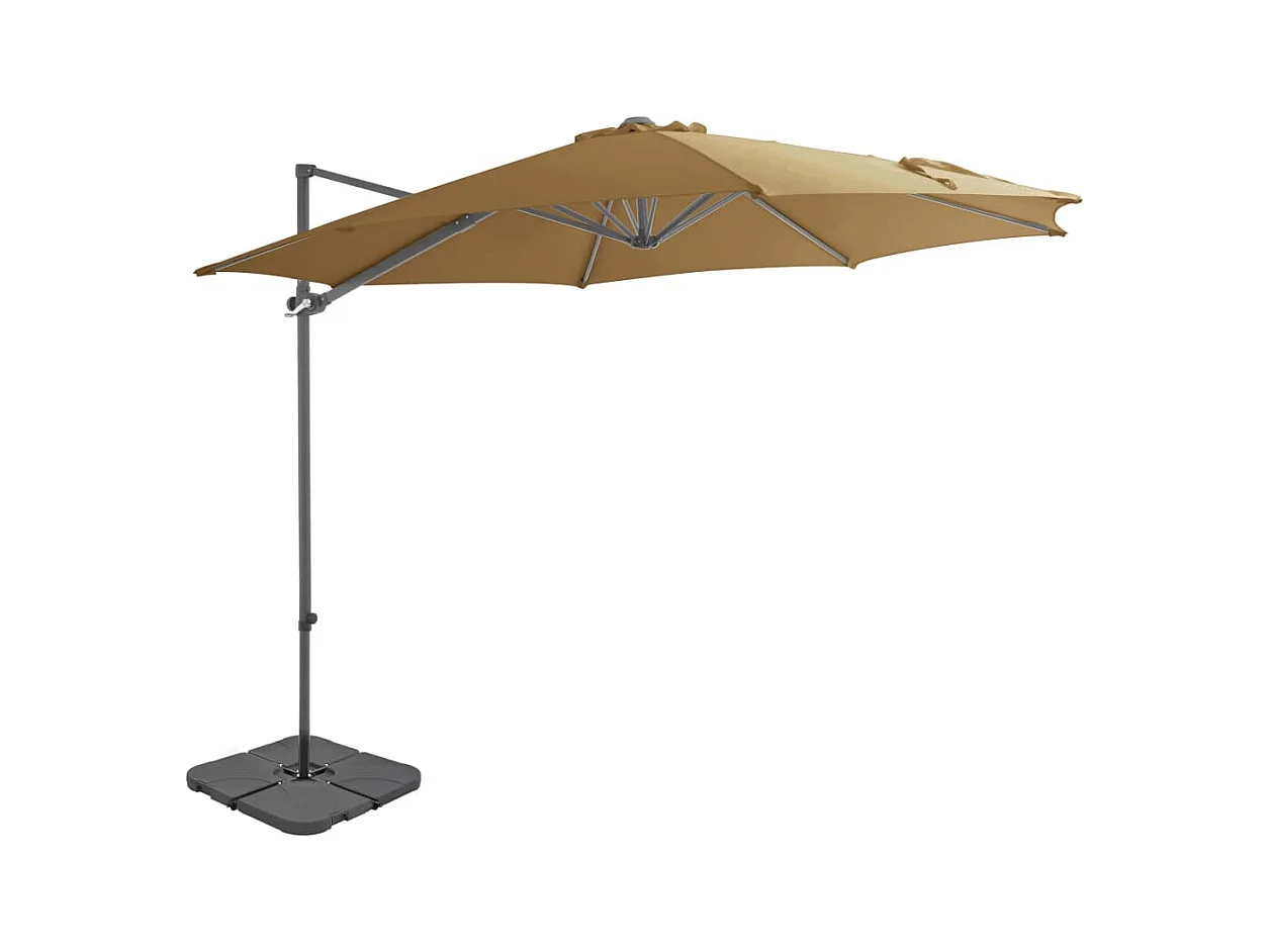 Reklen  Parasol de jardin avec base portable taupe