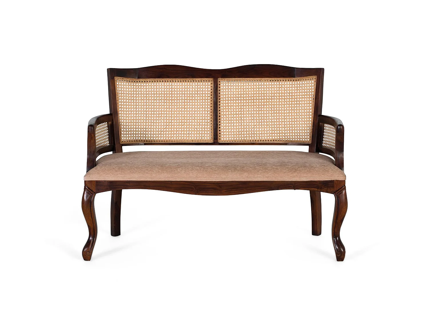 Canapé en bois d'acacia 120 cm, style rustique vintage - 88 x 120 x 60 cm