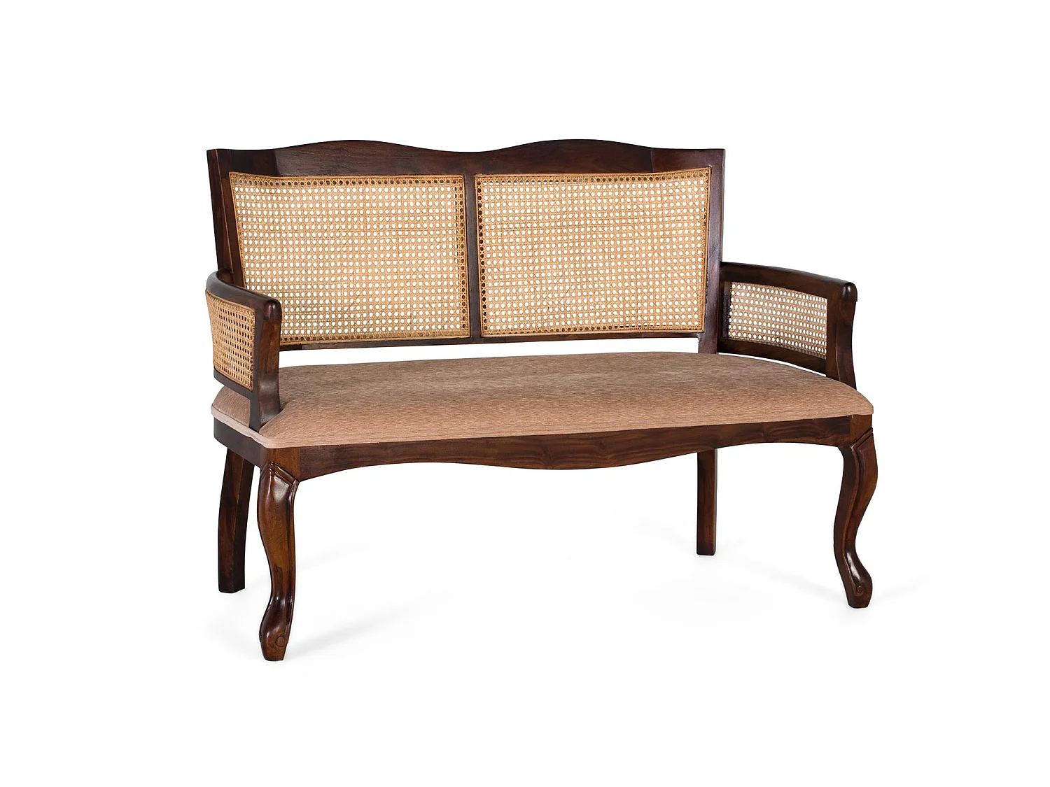 Canapé en bois d'acacia 120 cm, style rustique vintage - 88 x 120 x 60 cm