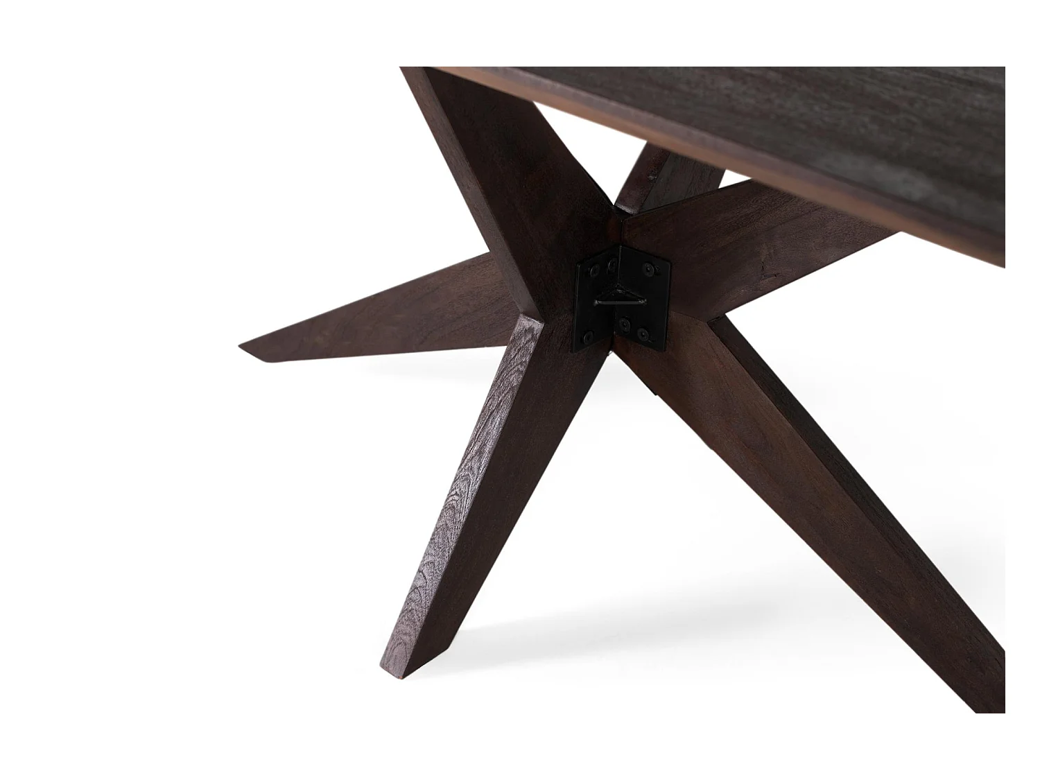 Table à manger rectangulaire en bois de manguier wengé