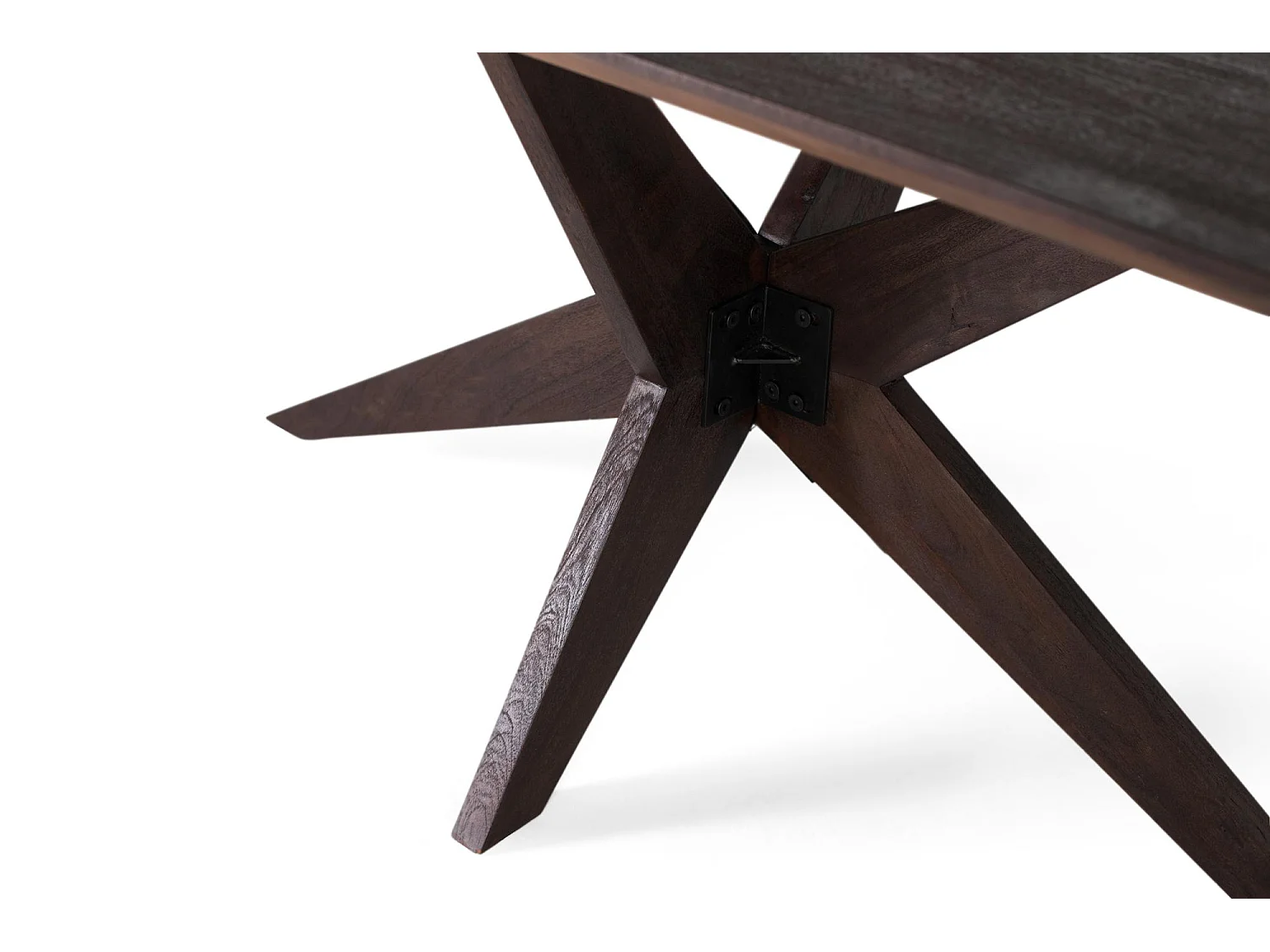 Table à manger rectangulaire en bois de manguier wengé