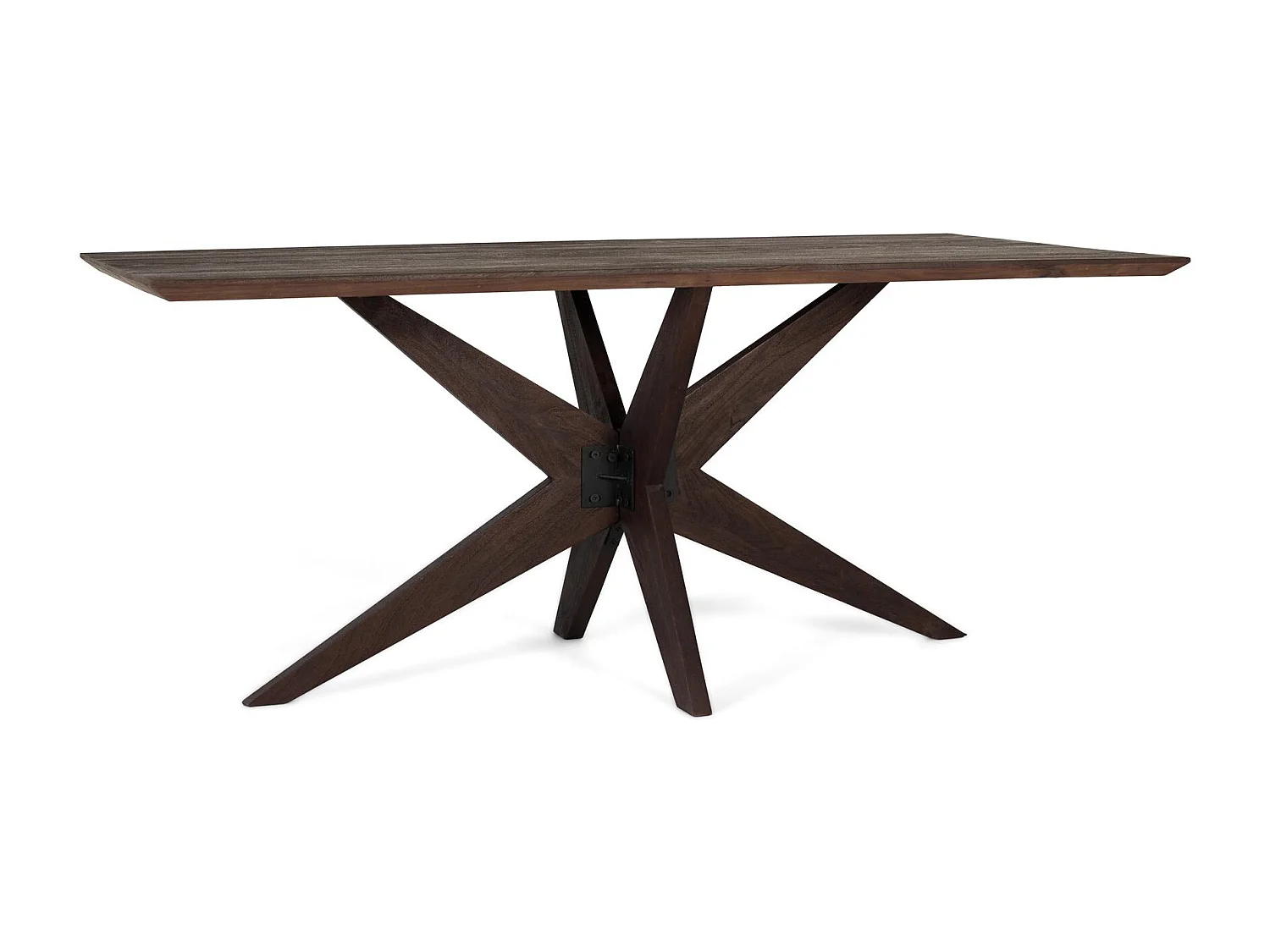 Table à manger rectangulaire en bois de manguier wengé