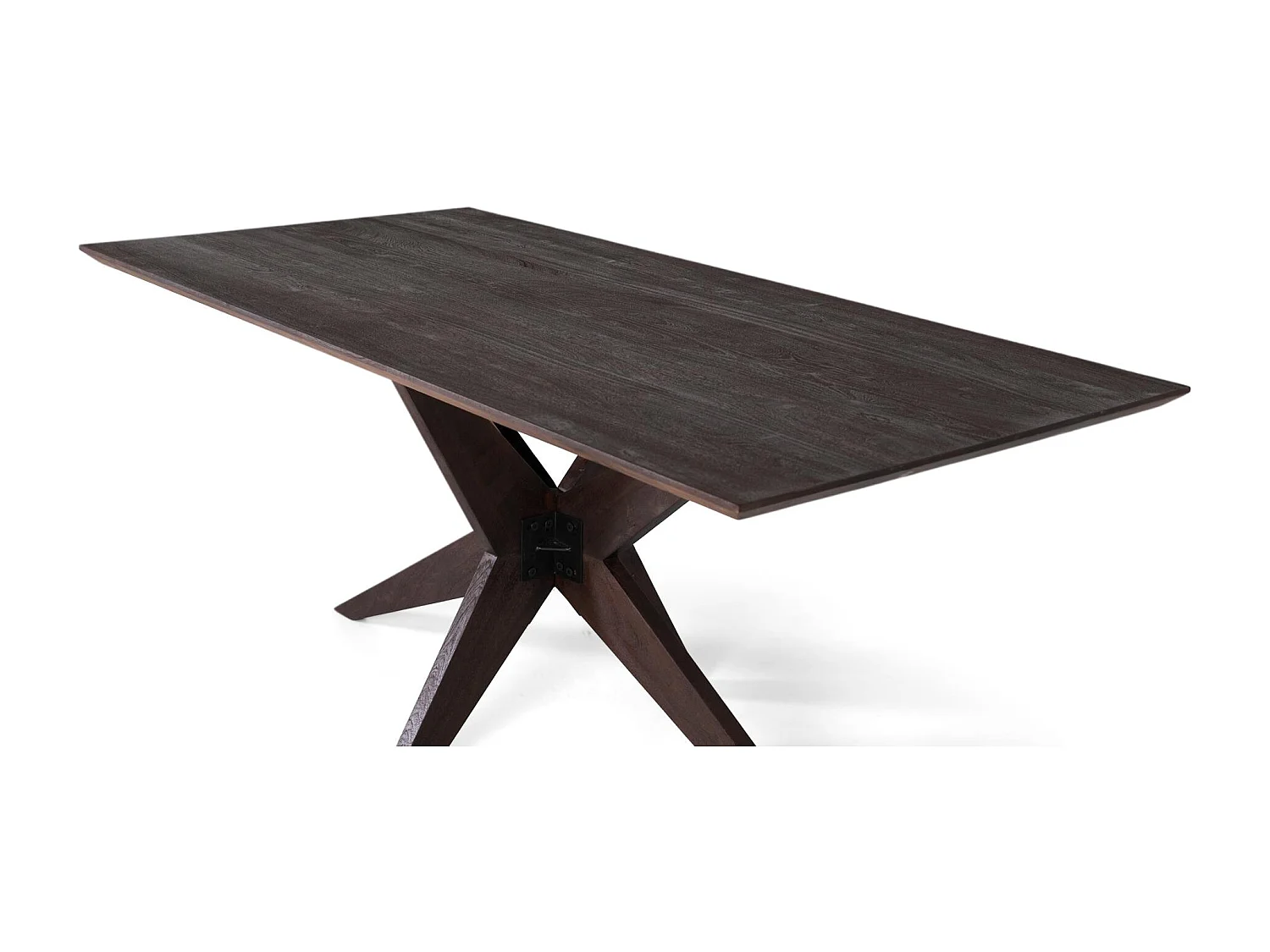 Table à manger rectangulaire en bois de manguier wengé