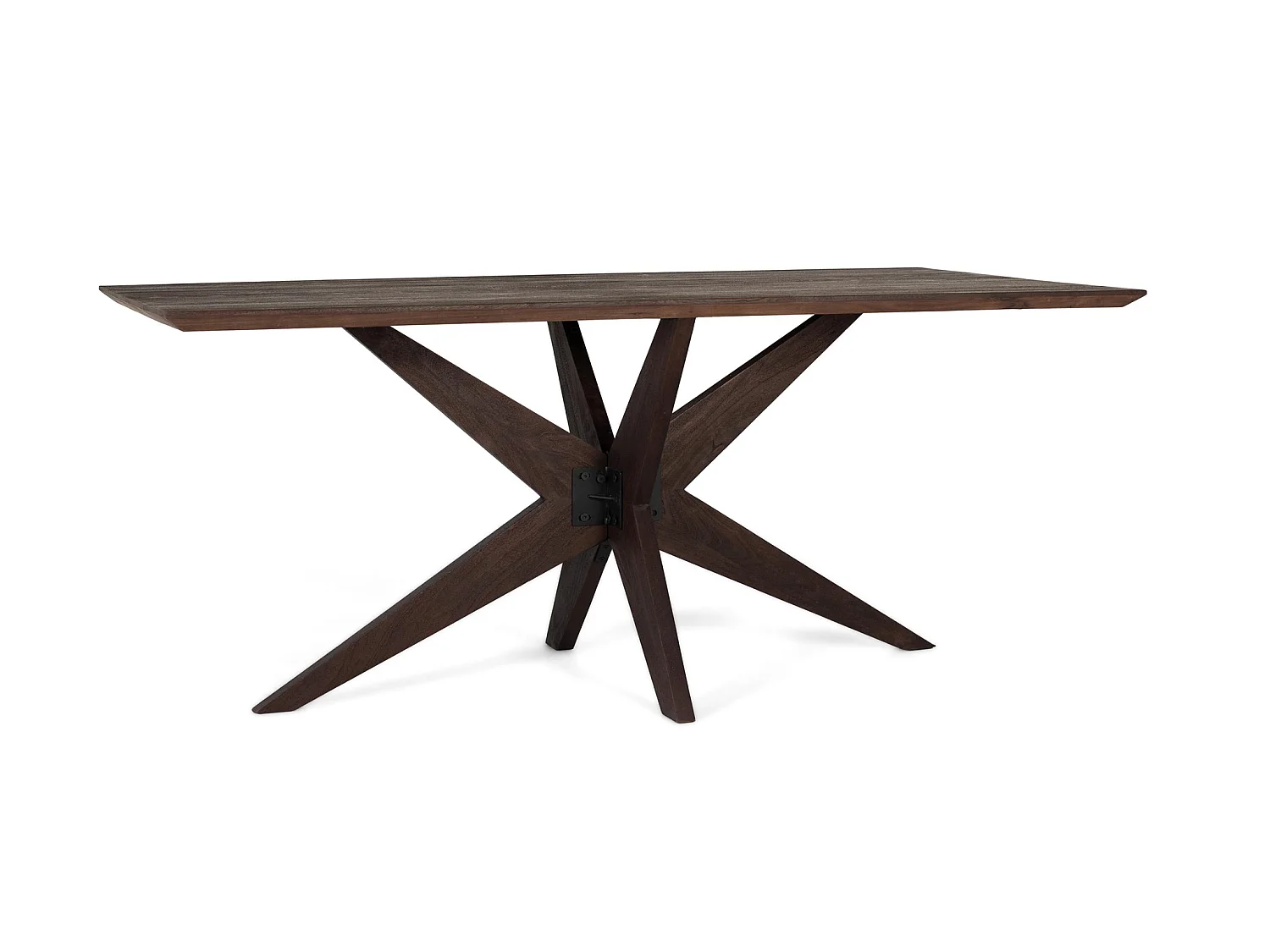 Tavolo da pranzo in legno di mango, stile industriale vintage, 180 cm - 76x180x90