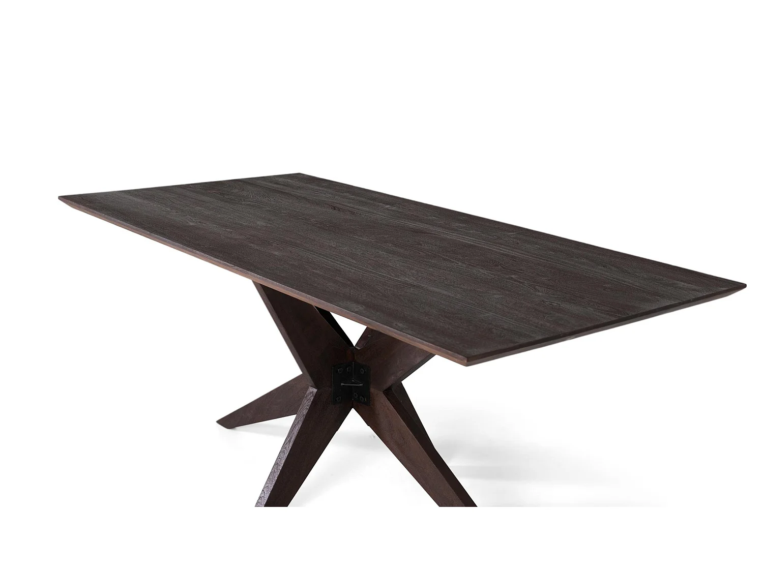 Tavolo da pranzo in legno di mango, stile industriale vintage, 180 cm - 76x180x90