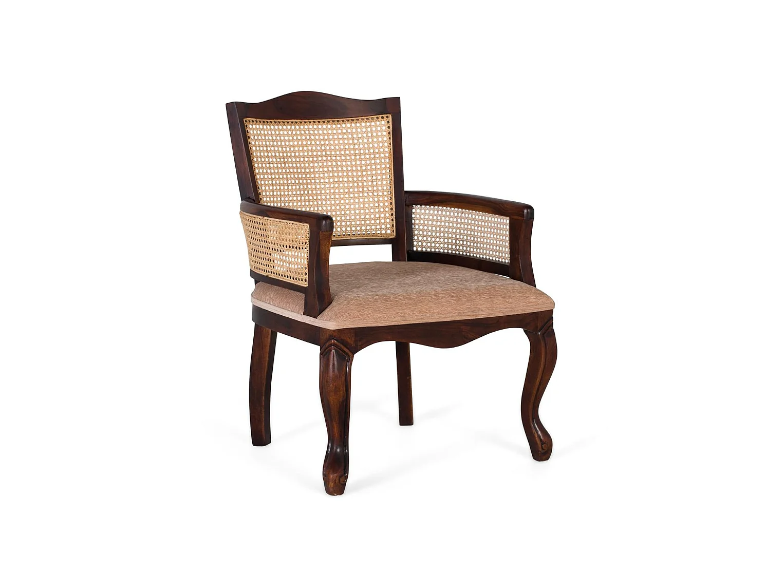 Fauteuil en bois d'acacia 64 cm, style rustique vintage - 88 x 64 x 61 cm