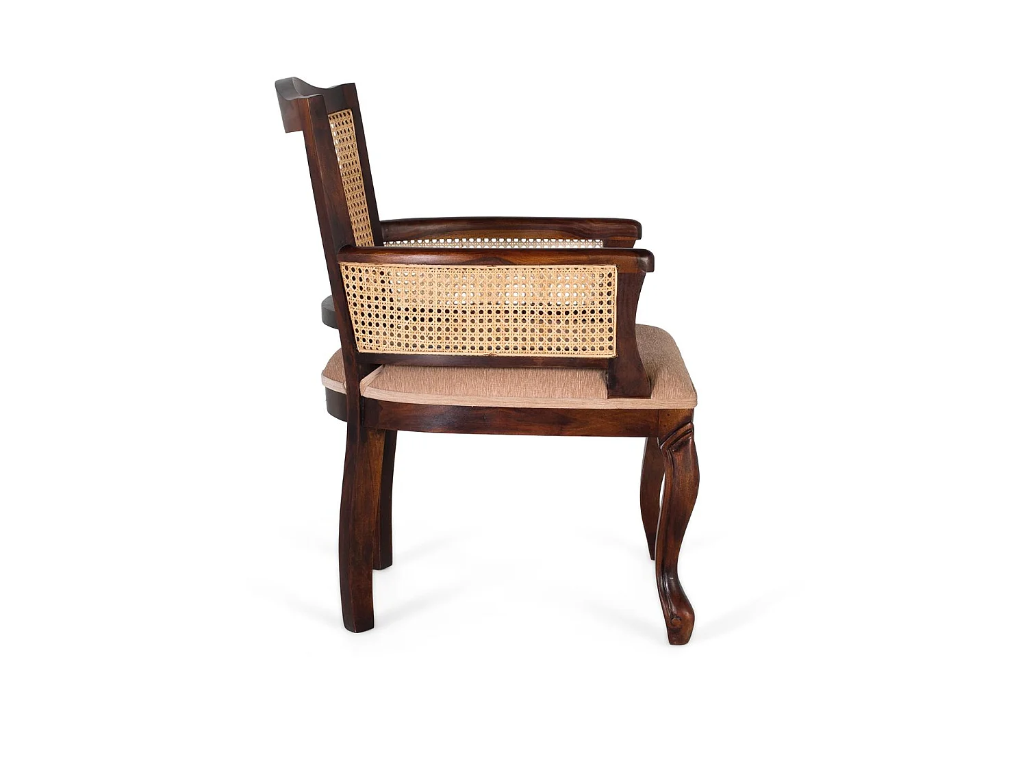 Fauteuil en bois d'acacia 64 cm, style rustique vintage - 88 x 64 x 61 cm