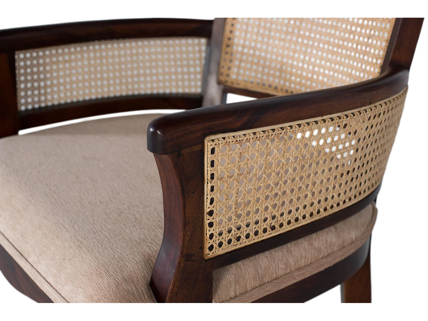 Fauteuil en bois d'acacia 64 cm, style rustique vintage - 88 x 64 x 61 cm
