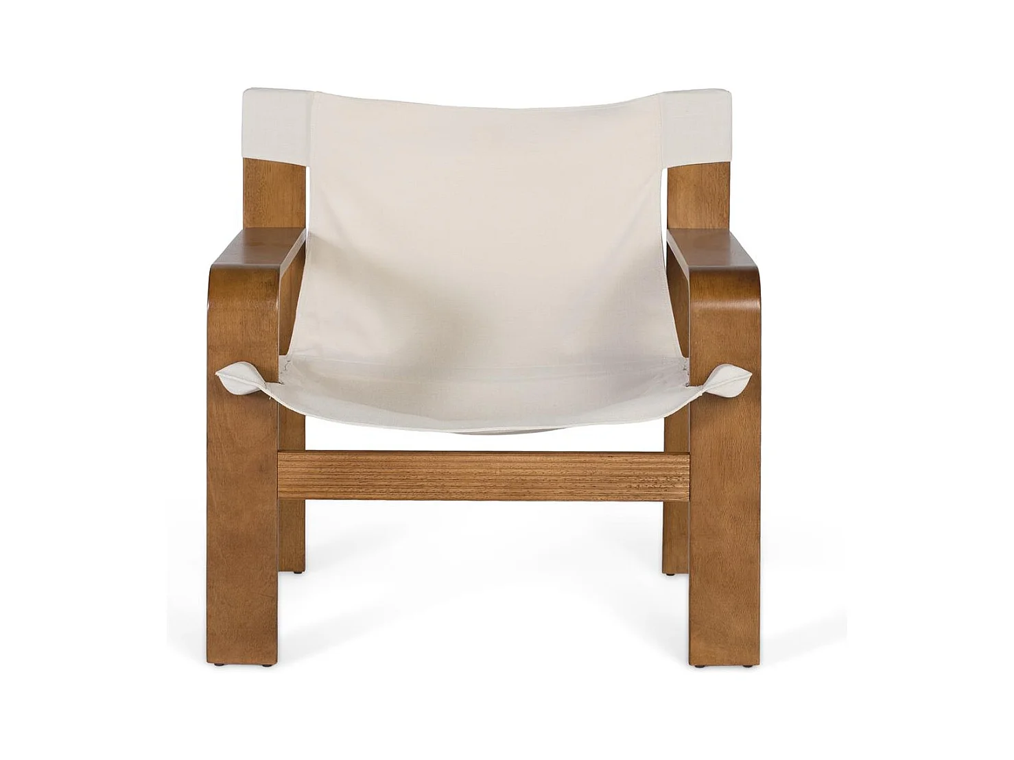 Fauteuil contemporain en bois de caoutchouc avec tissu beige