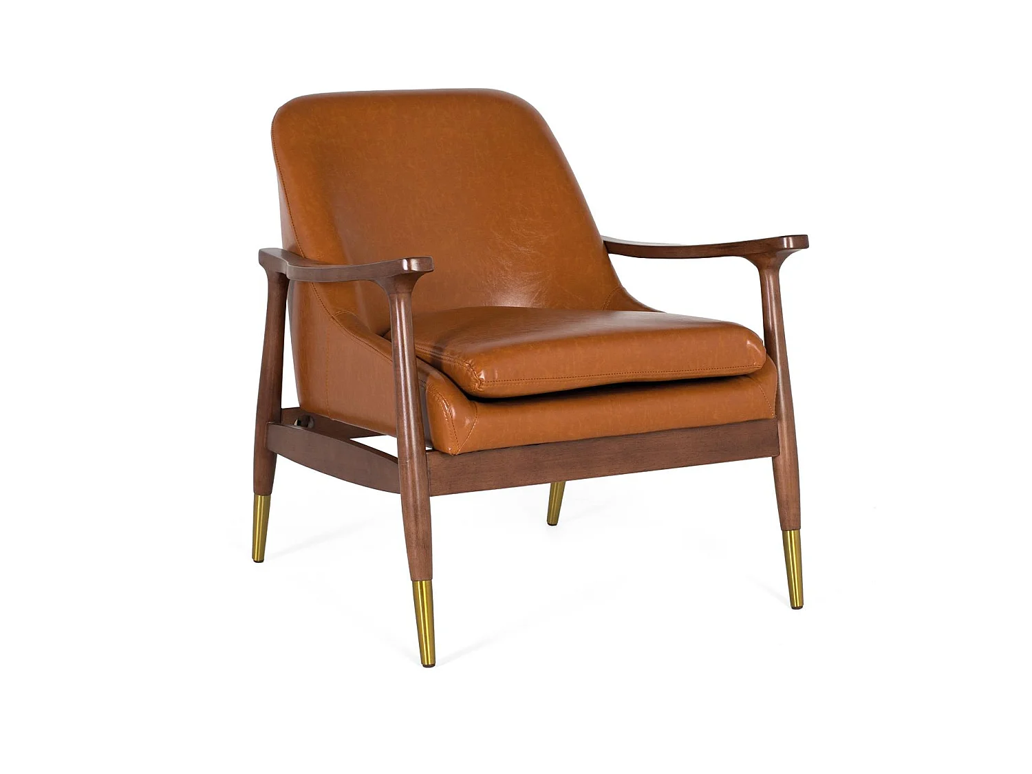 Fotel tapicerowany skórą PU 75 cm w nowoczesnym stylu vintage - 81x75x75