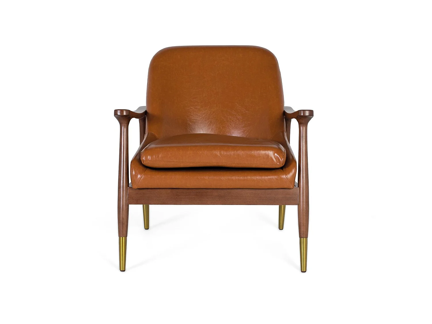 Fotel tapicerowany skórą PU 75 cm w nowoczesnym stylu vintage - 81x75x75