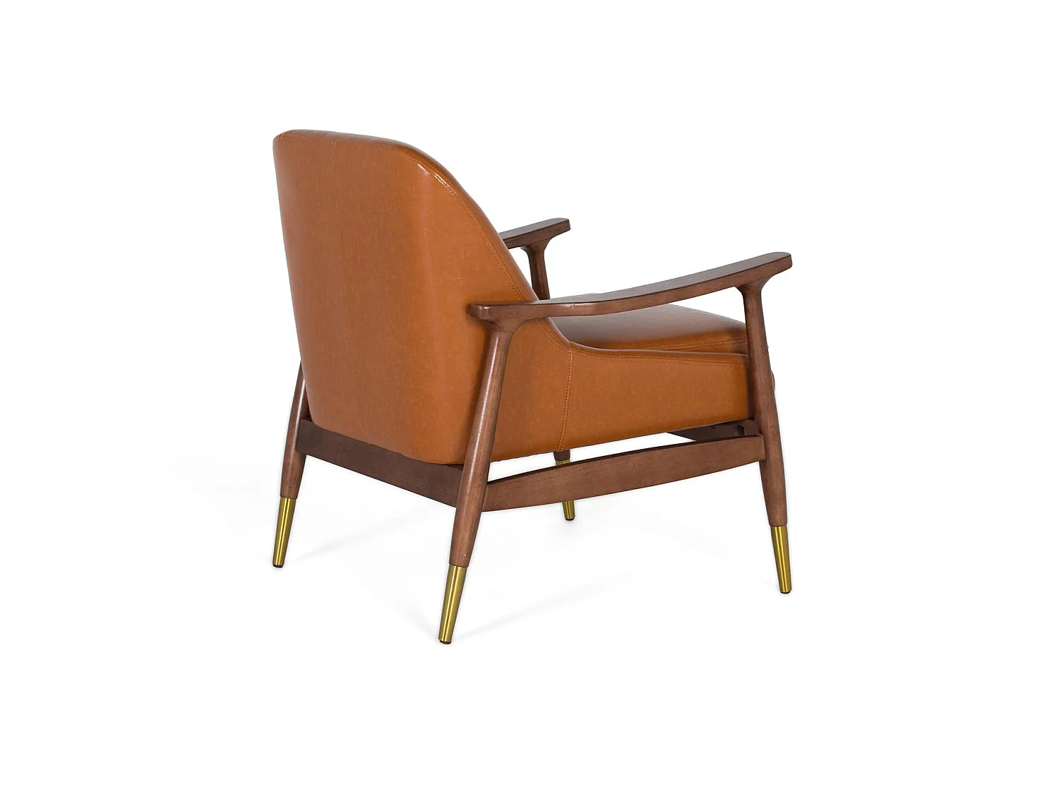 Fotel tapicerowany skórą PU 75 cm w nowoczesnym stylu vintage - 81x75x75
