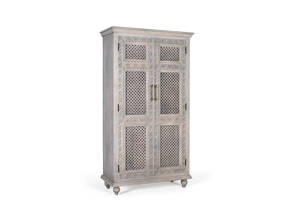 Armoire en bois de manguier 104 cm, style rustique vintage - 185 x 104 x 43
