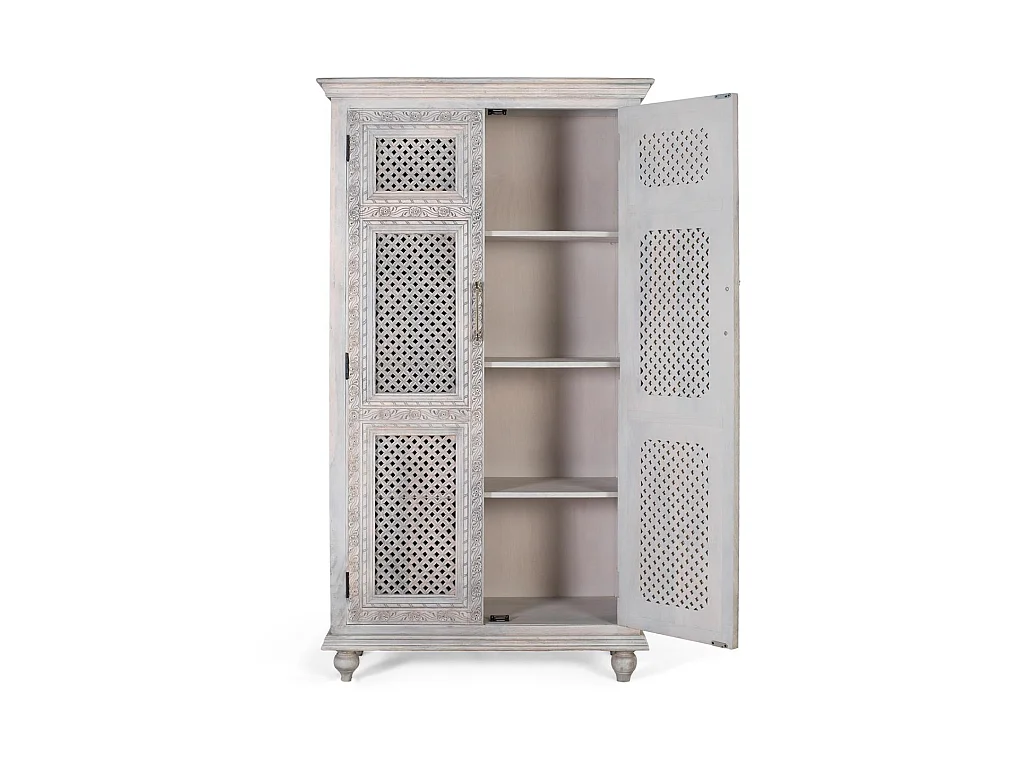 Armoire en bois de manguier 104 cm, style rustique vintage - 185 x 104 x 43