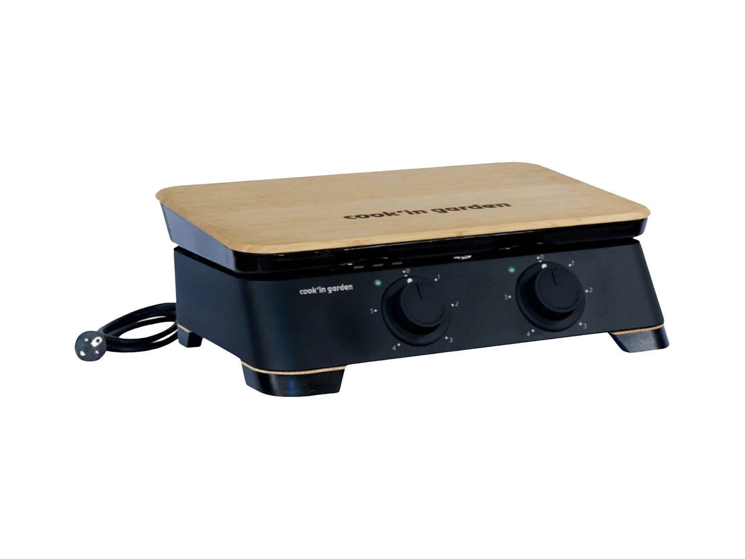 Plancha électrique DUNE 60 – Fonte émaillée et bambou – 2500W