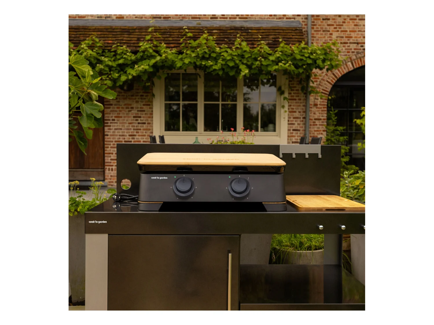 Plancha électrique DUNE 60 – Fonte émaillée et bambou – 2500W